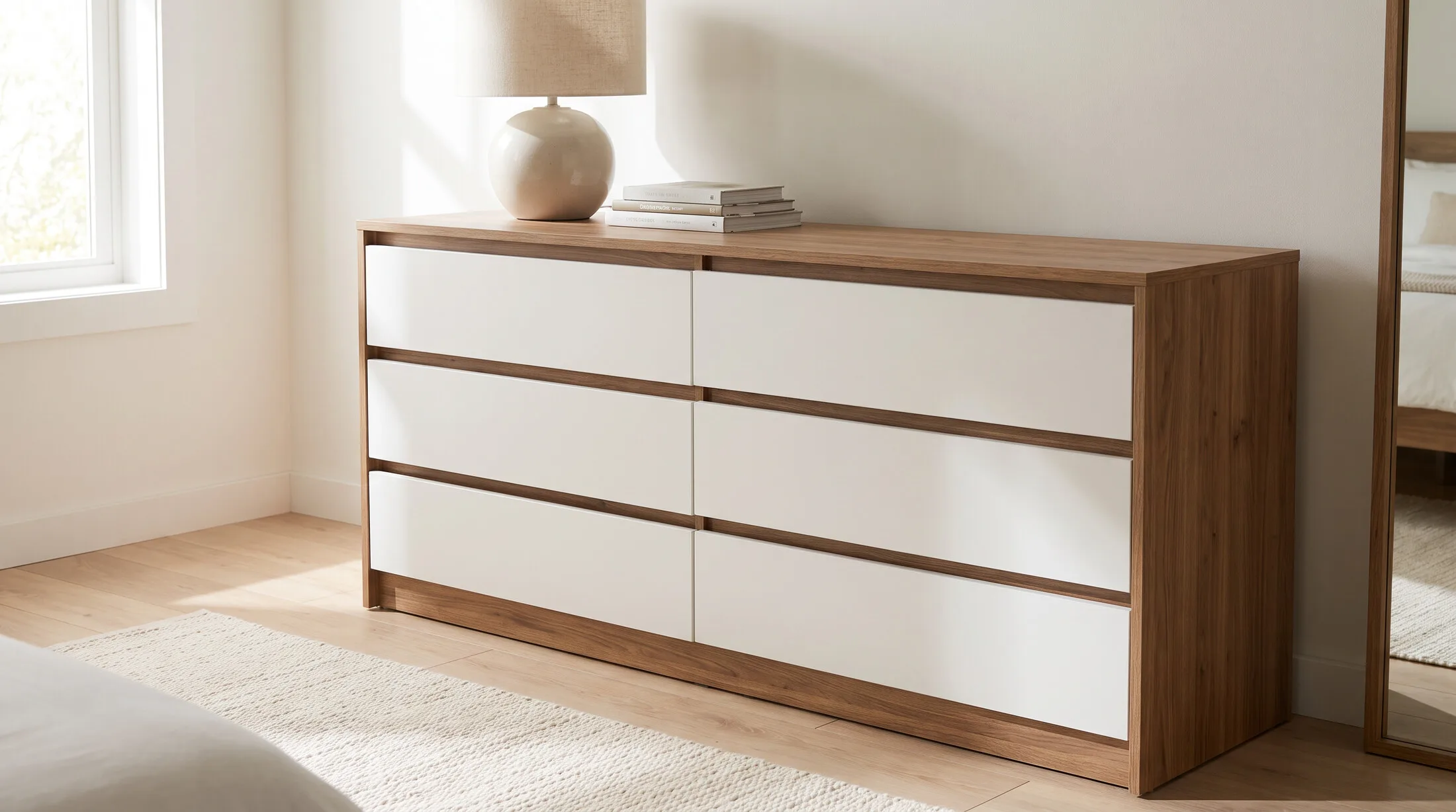 Walnut chest of drawers