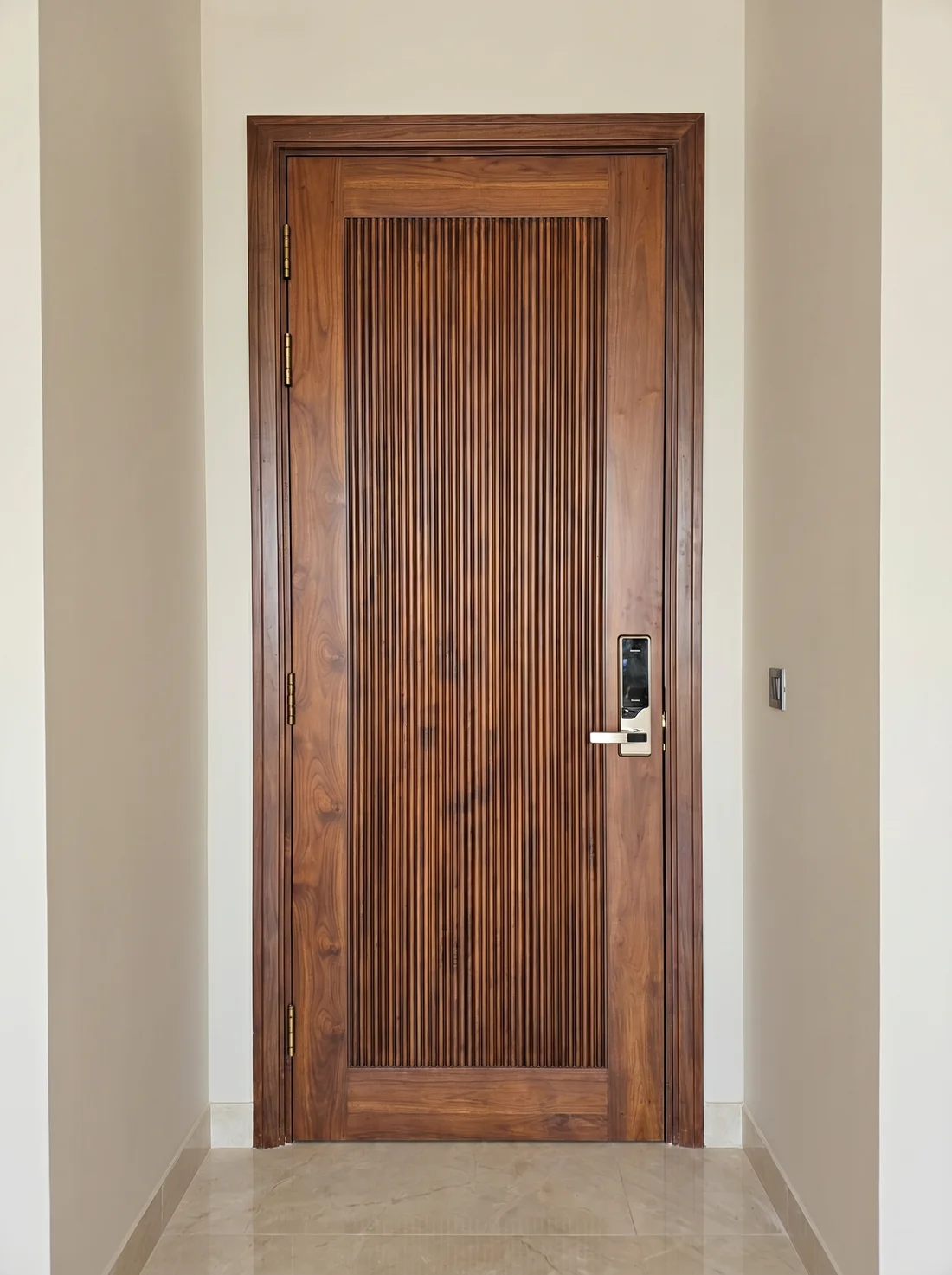 Teak door panel detail