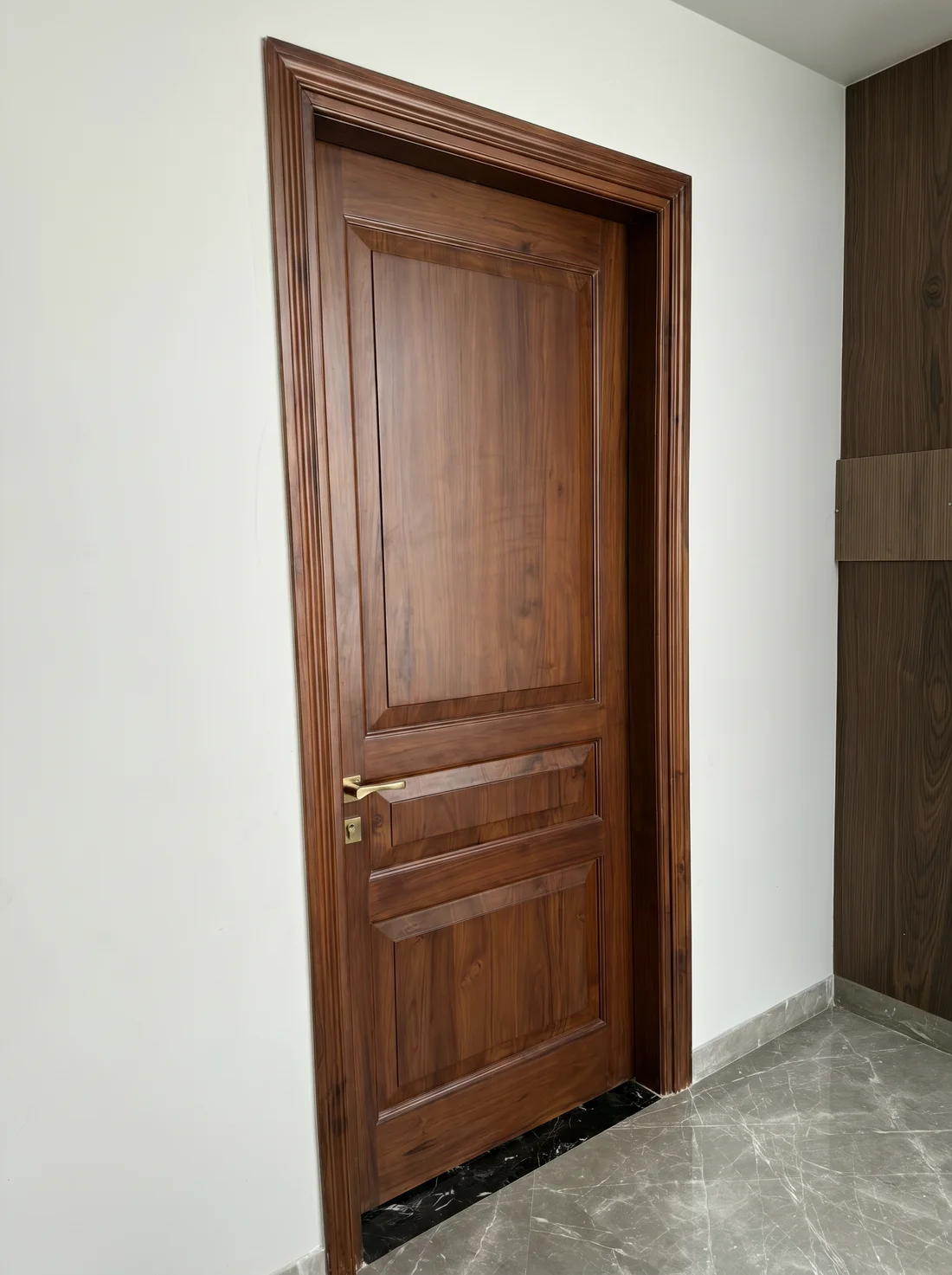 Teak door panel detail