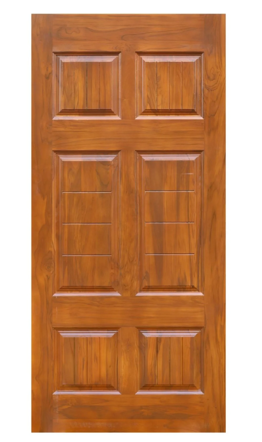 Teak door in a home