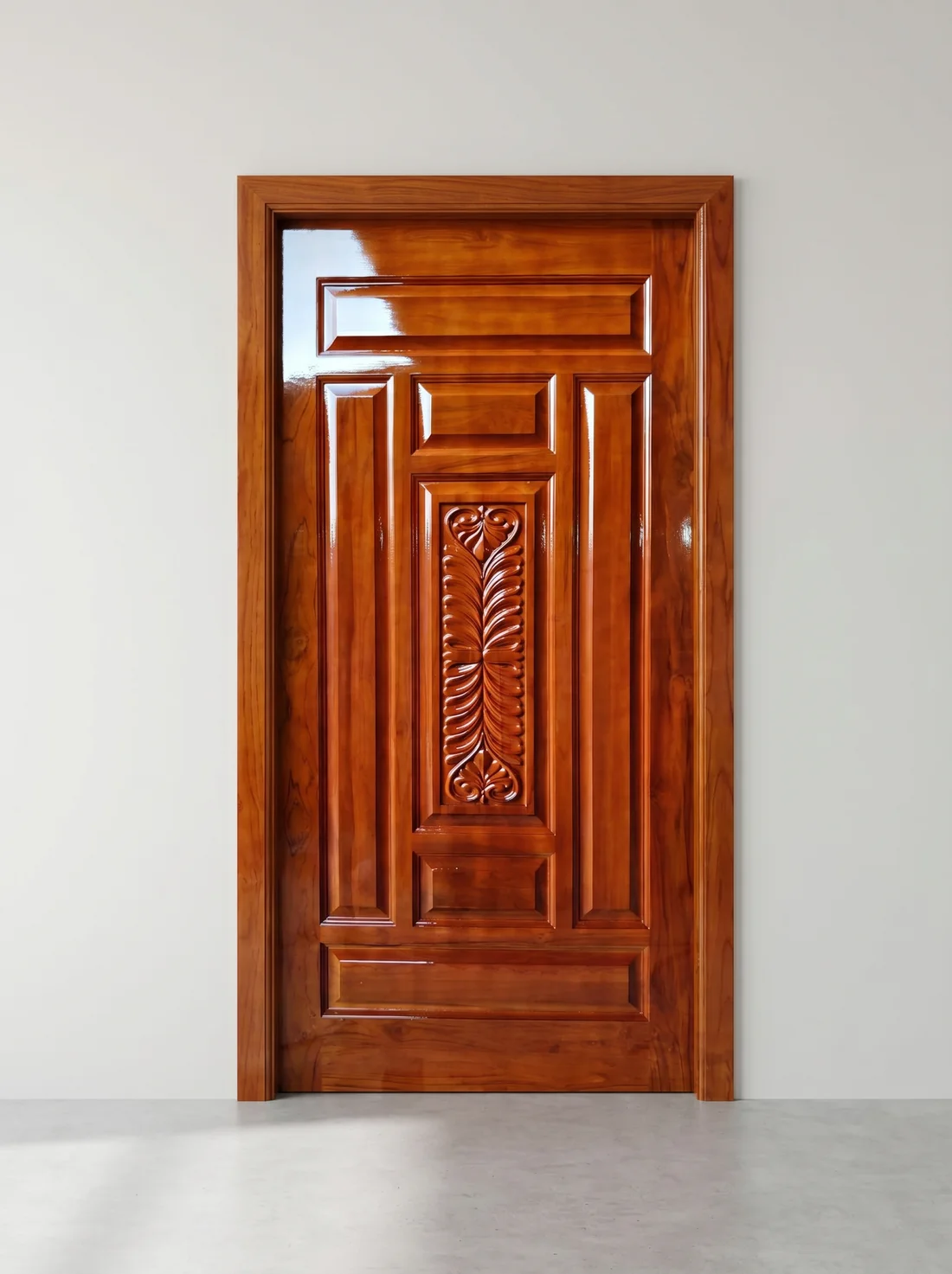 Teak door panel detail