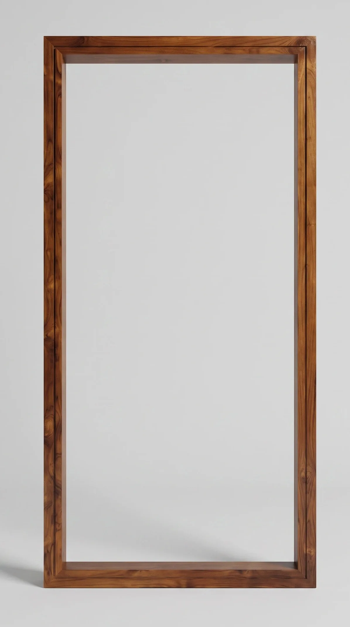Simple flat solid teak door frame