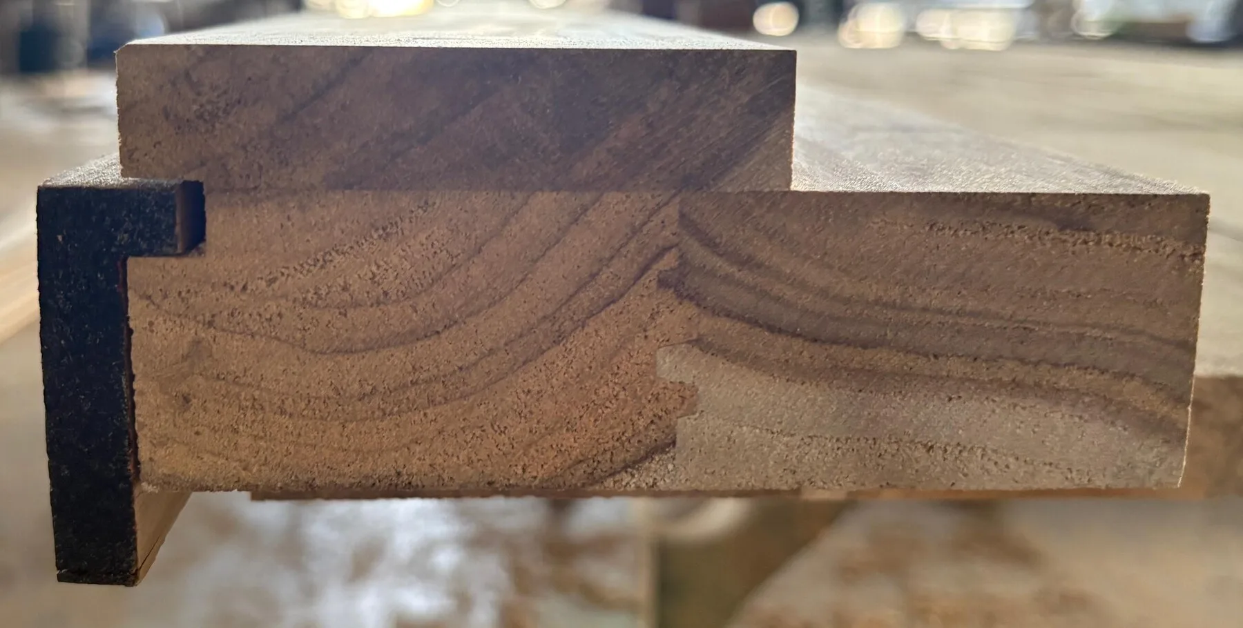 Solid teak door-frame section profile