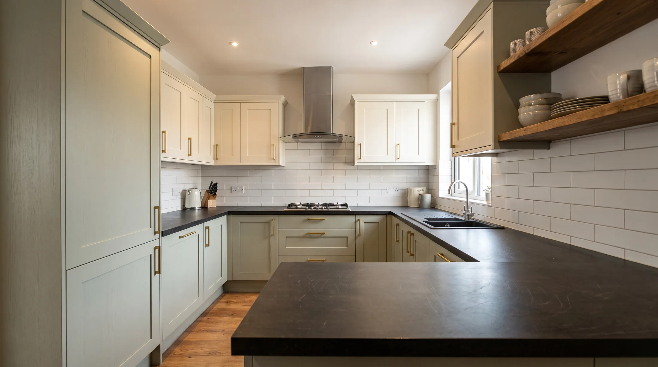 Sage shaker modular kitchen