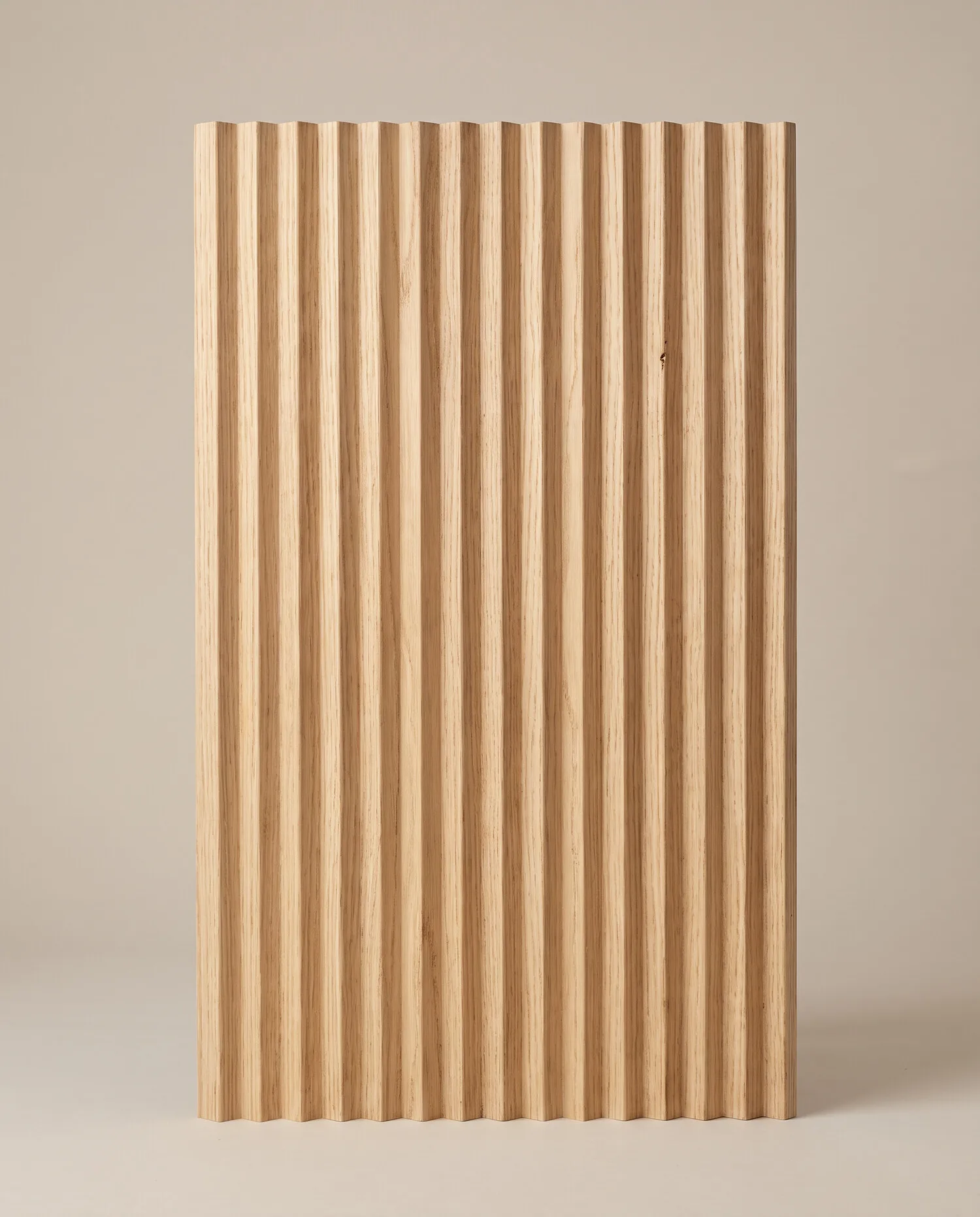 Light ash fine fluted wall panel