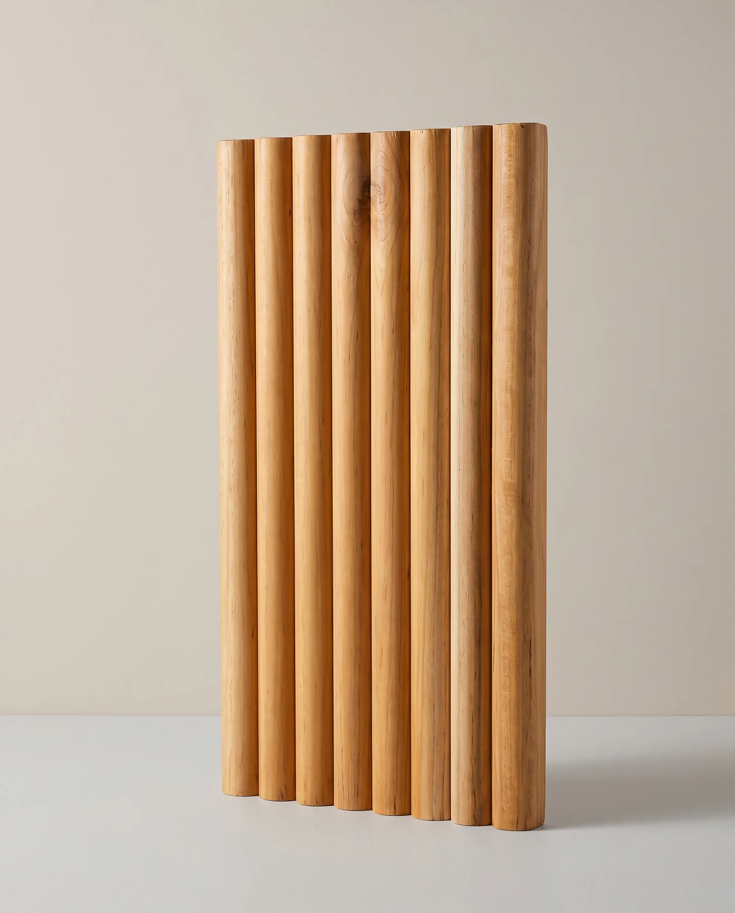 Natural half-round fluted wall panel
