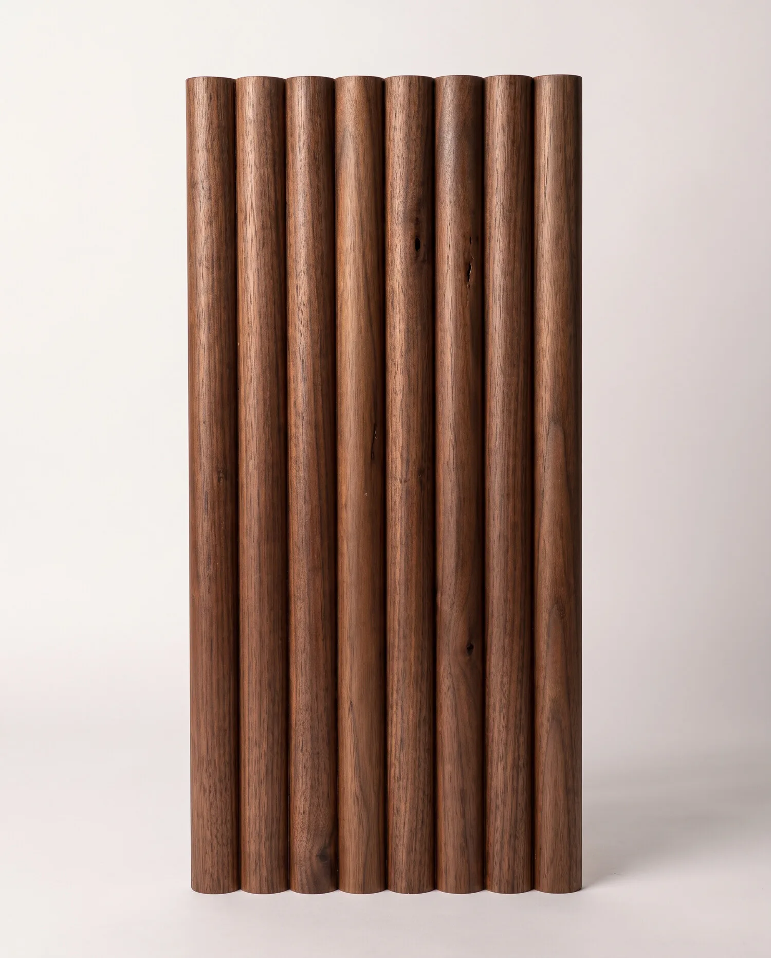 Walnut half-round fluted wall panel