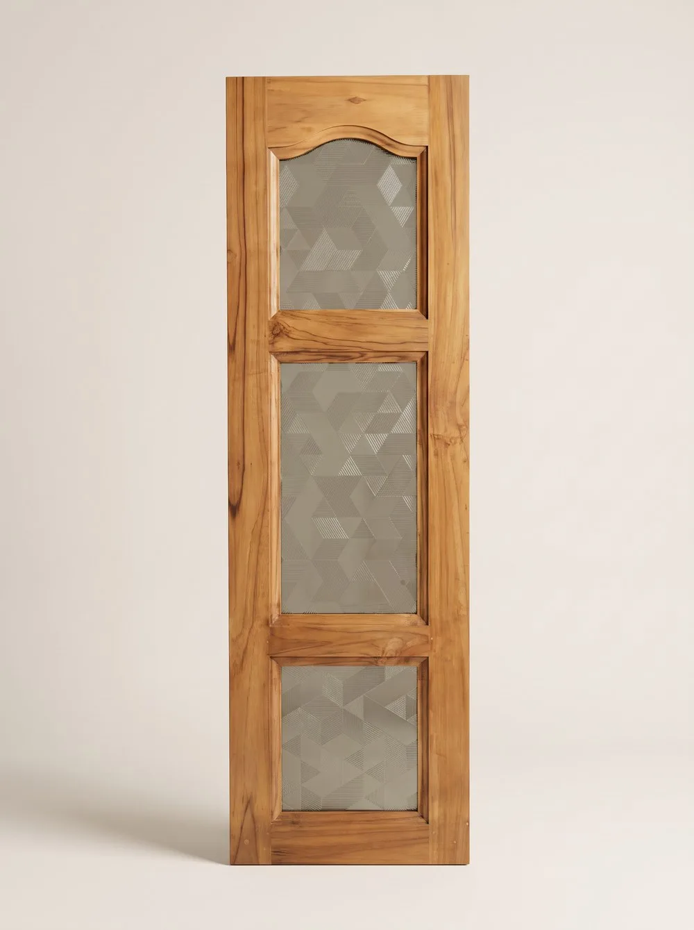 Fully glazed wooden shutter with three frosted panes